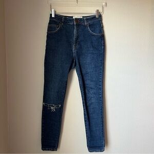 One Teaspoon High Rise Knee Hole Distressed Skinny Jeans Size 26